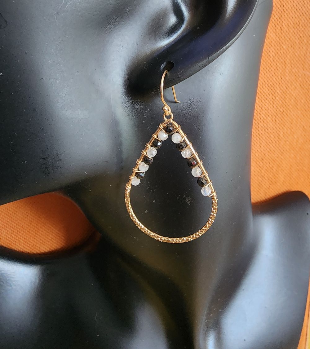 Black Onyx and Rainbow Moonstone
